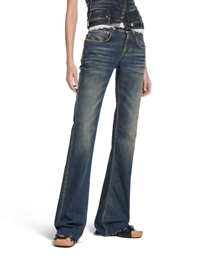 Balenciaga Blue Bootcut Faded Denim Jeans
