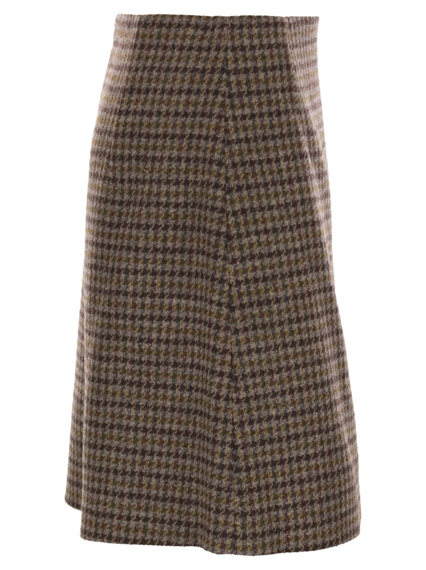 Max Mara Vata - Short Prince Of Wales Wool Skirt