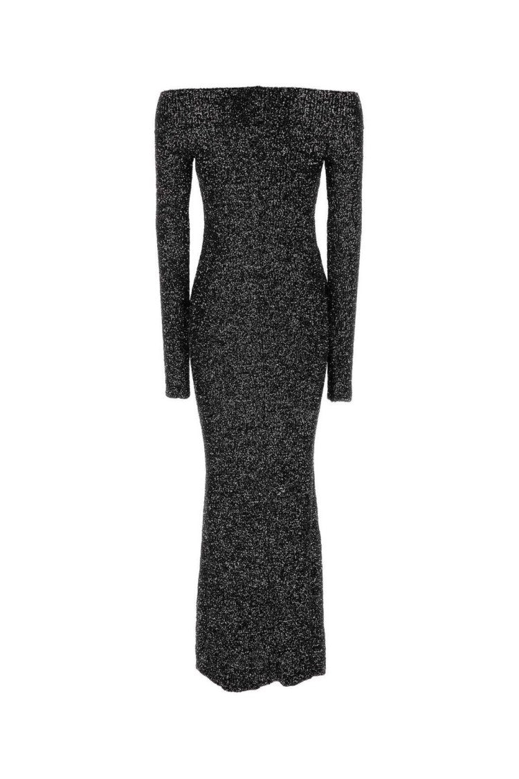 Stella Mccartney Long Off-Shoulder Dress With Sequins