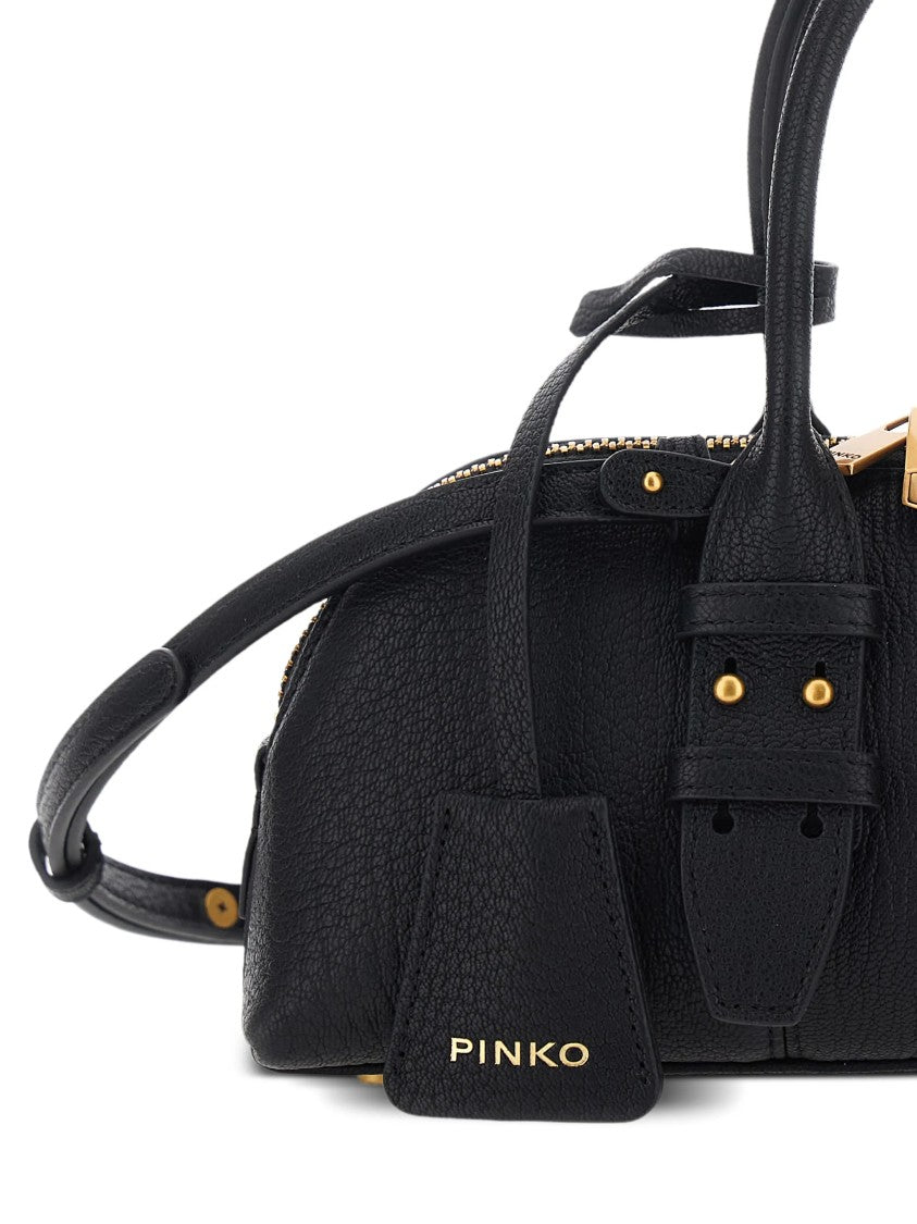 Pinko Horizontally Elongated Bowling Bag With Gold-Tone Hardware