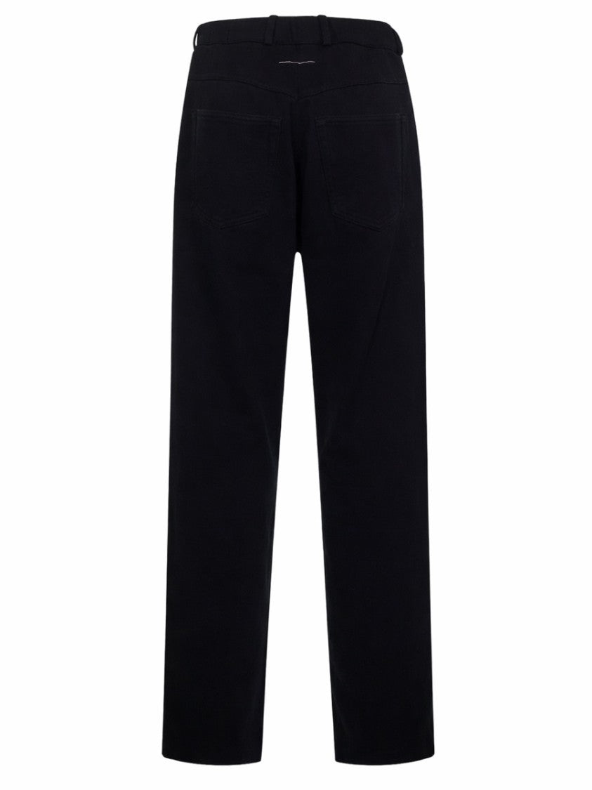 Mm6 By Maison Margiela Wide Fit Straight Cotton Pants