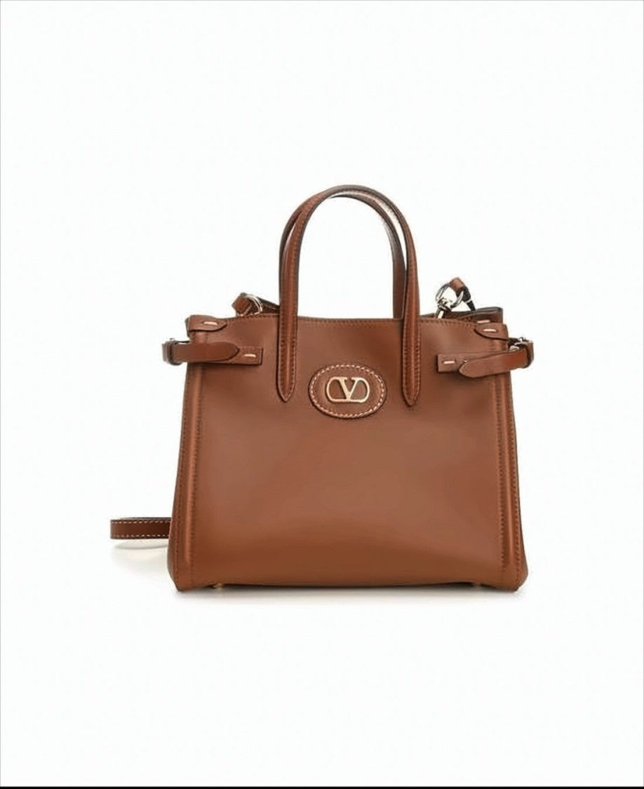 Valentino Garavani Structured Calf Leather Tote Bag