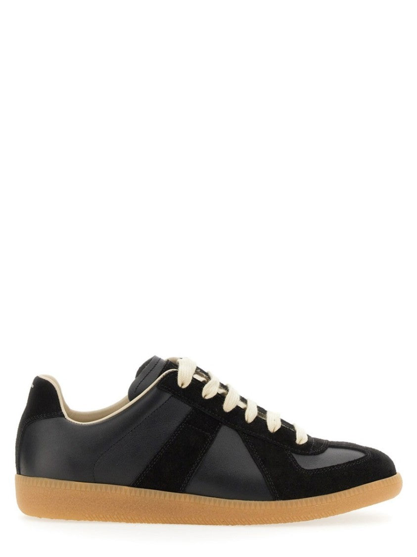 Maison Margiela Neutrals Replica Suede Panel Leather Sneakers