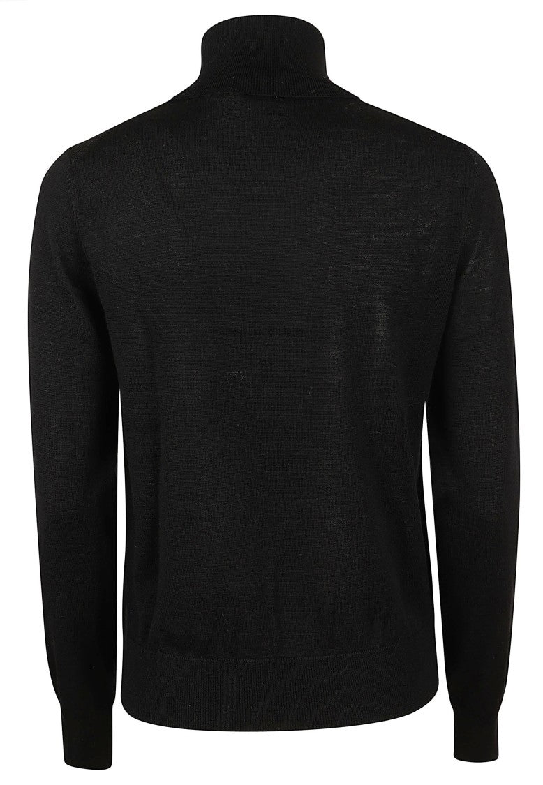 Polo Ralph Lauren Black Long-Sleeved Wool Turtleneck Sweater