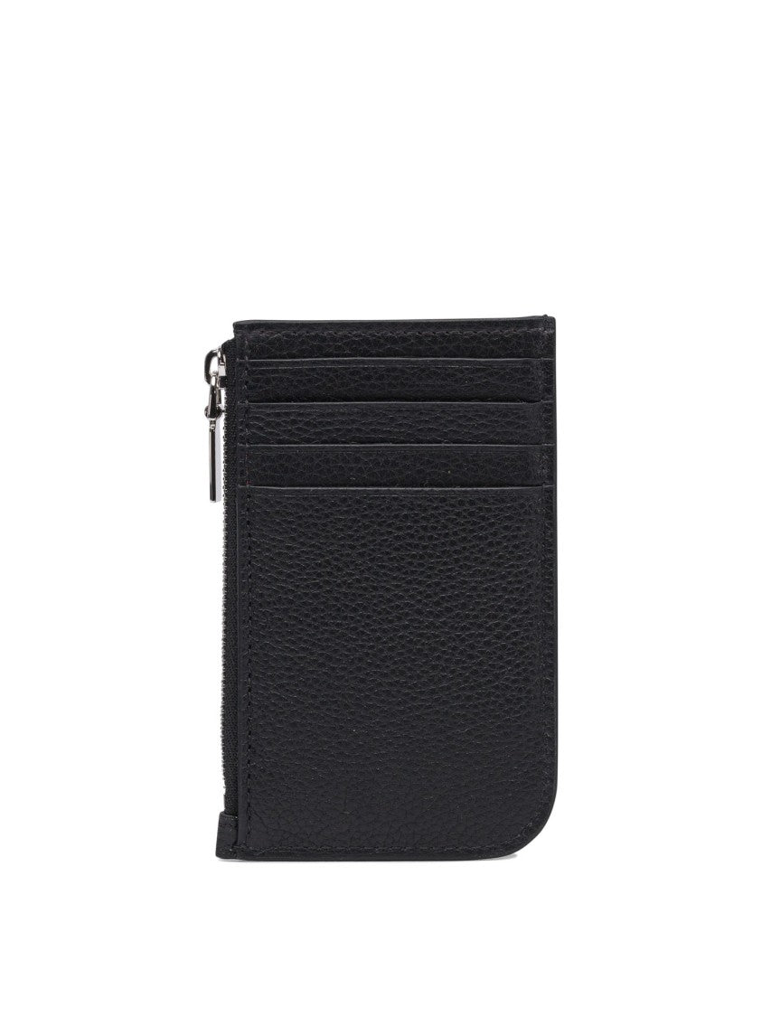 Alexander Mcqueen Textured Leather Wallet With Metallic Studs