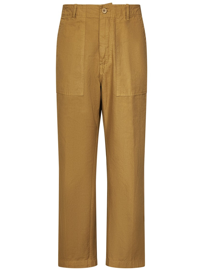 East Harbour Surplus Soft Beige Cotton Straight Wide Leg Trousers
