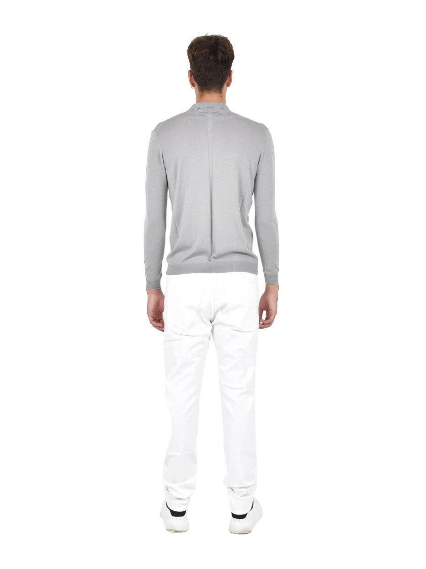 Low Brand Fine-Knit Merino Wool Polo Sweater