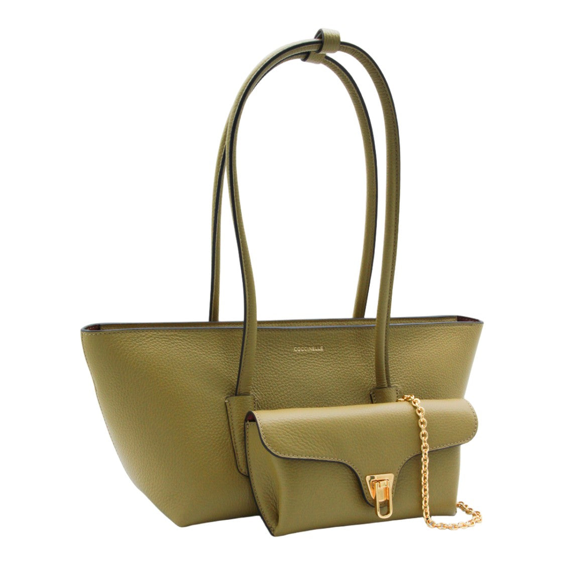 Coccinelle Trapezoidal Handbag With Gold-Tone Clasp