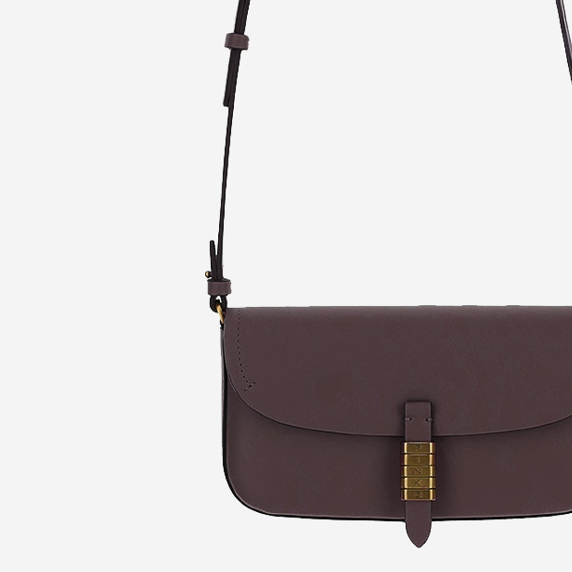 Pinko Saddle Leather Shoulder Bag