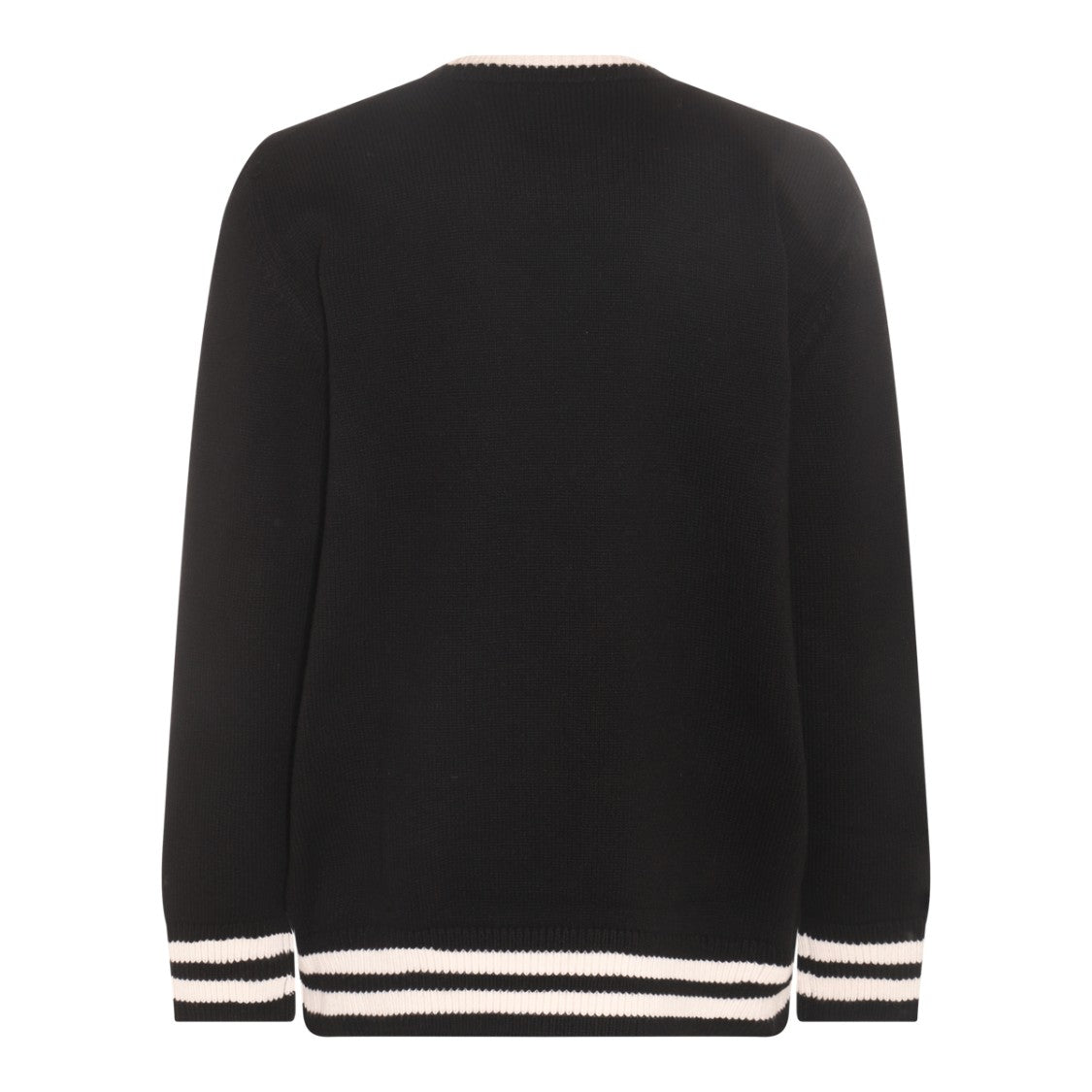 Alexander Mcqueen Skull Print Wool Jumper With Ribbed Detail