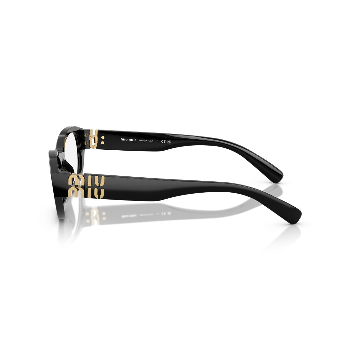 Miu Miu 0Mu 03Wv Translucent Acetate Eyeglasses With Gold-Tone Accents