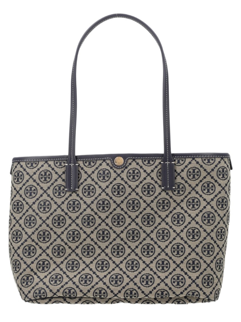 Tory Burch Small Rectangular Tote Bag With Monogram Pattern