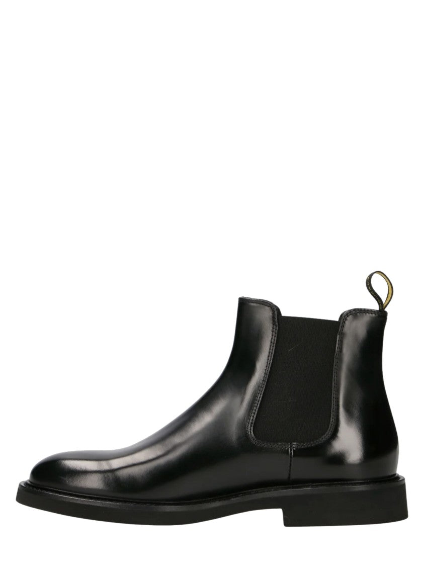 Doucal's Black Beatles Polished Leather Boots