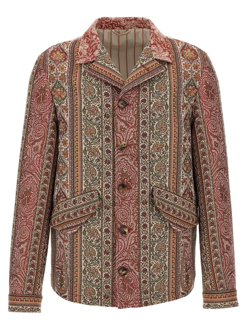 Etro Balmacaan Collar Cotton-Wool Blend Overshirt