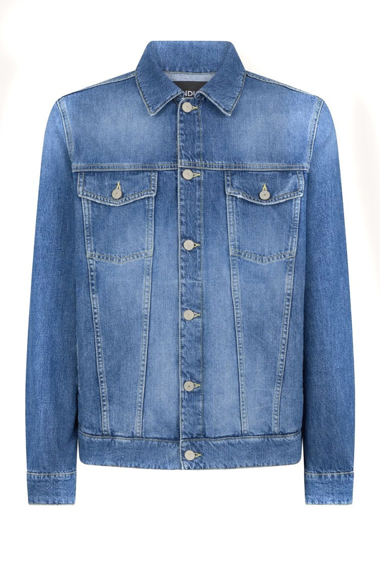 Dondup Blue Cotton Denim Trucker Jacket