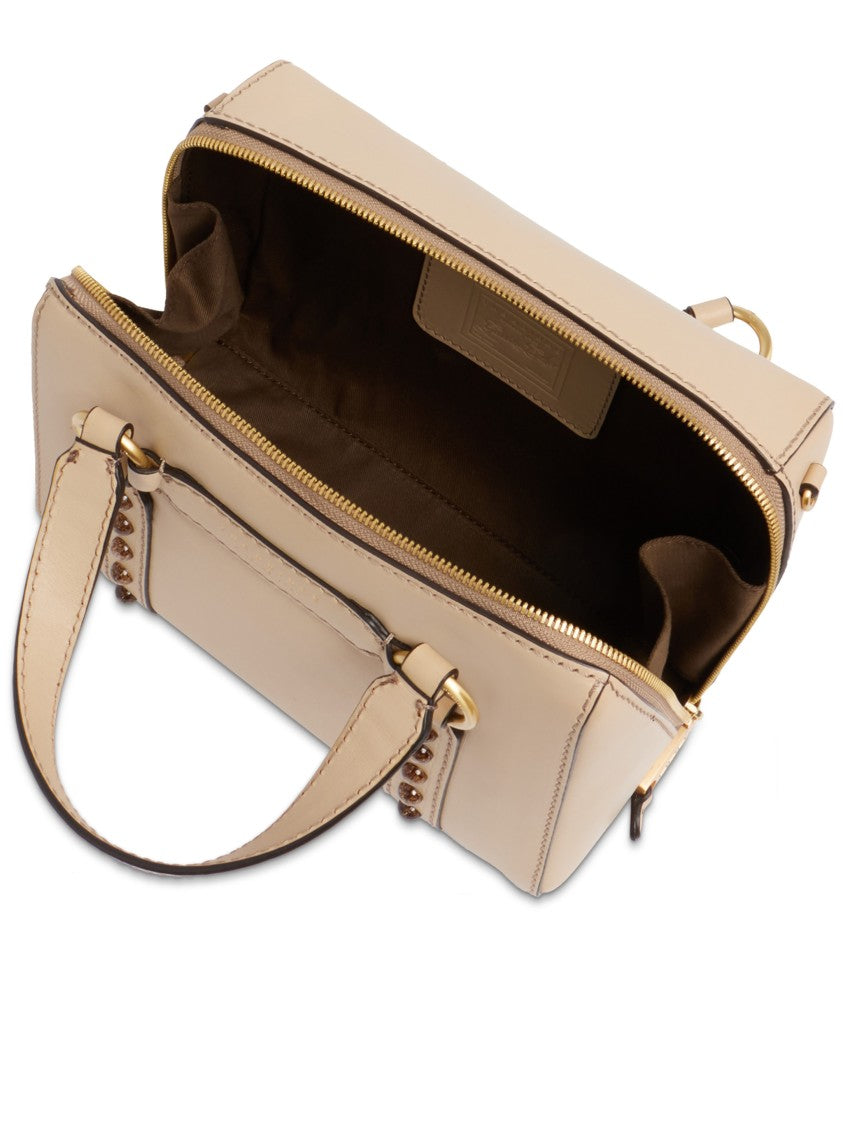 The Bridge Black Handbag W/Shoulder Structured Leather Handbag