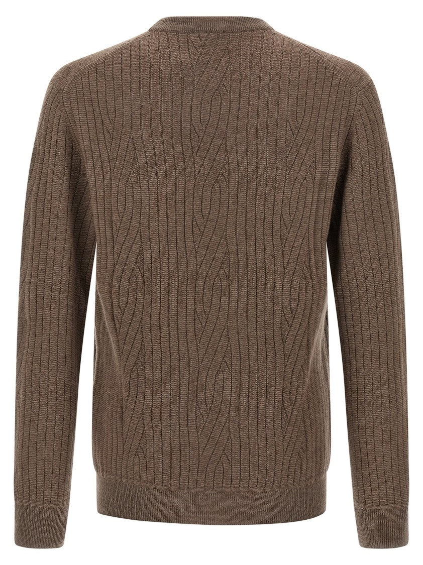 Brioni Ribbed And Braid Sweater