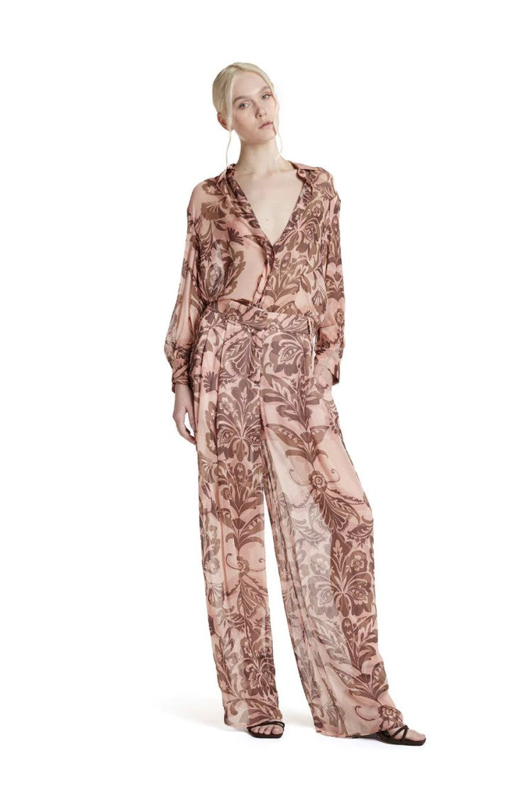 Simona Corsellini Multicolor Cotton-Blend Wide-Leg Pants