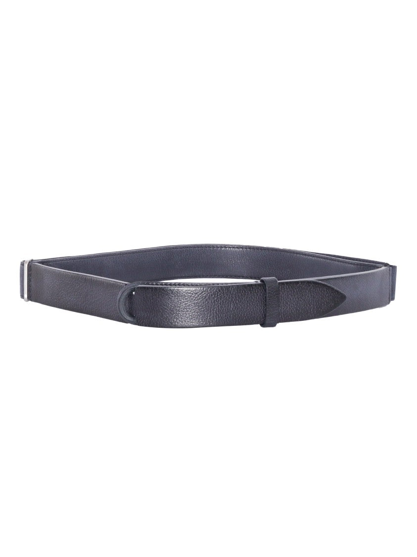 Claudio Orciani Calf Leather Rounded Buckle Belt