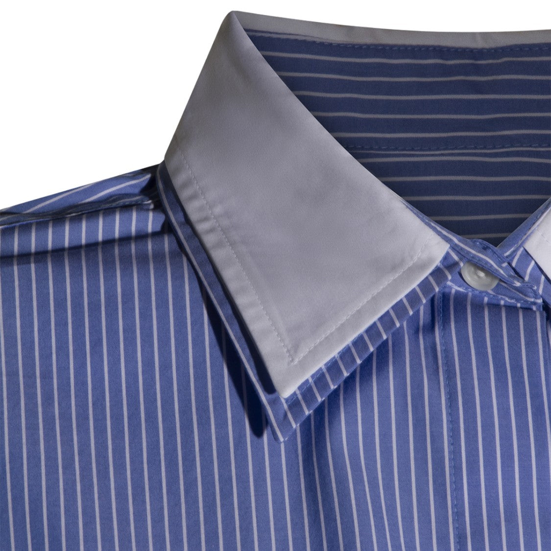 Rag & Bone Cropped Pinstripe Shirt With Pointed Collar