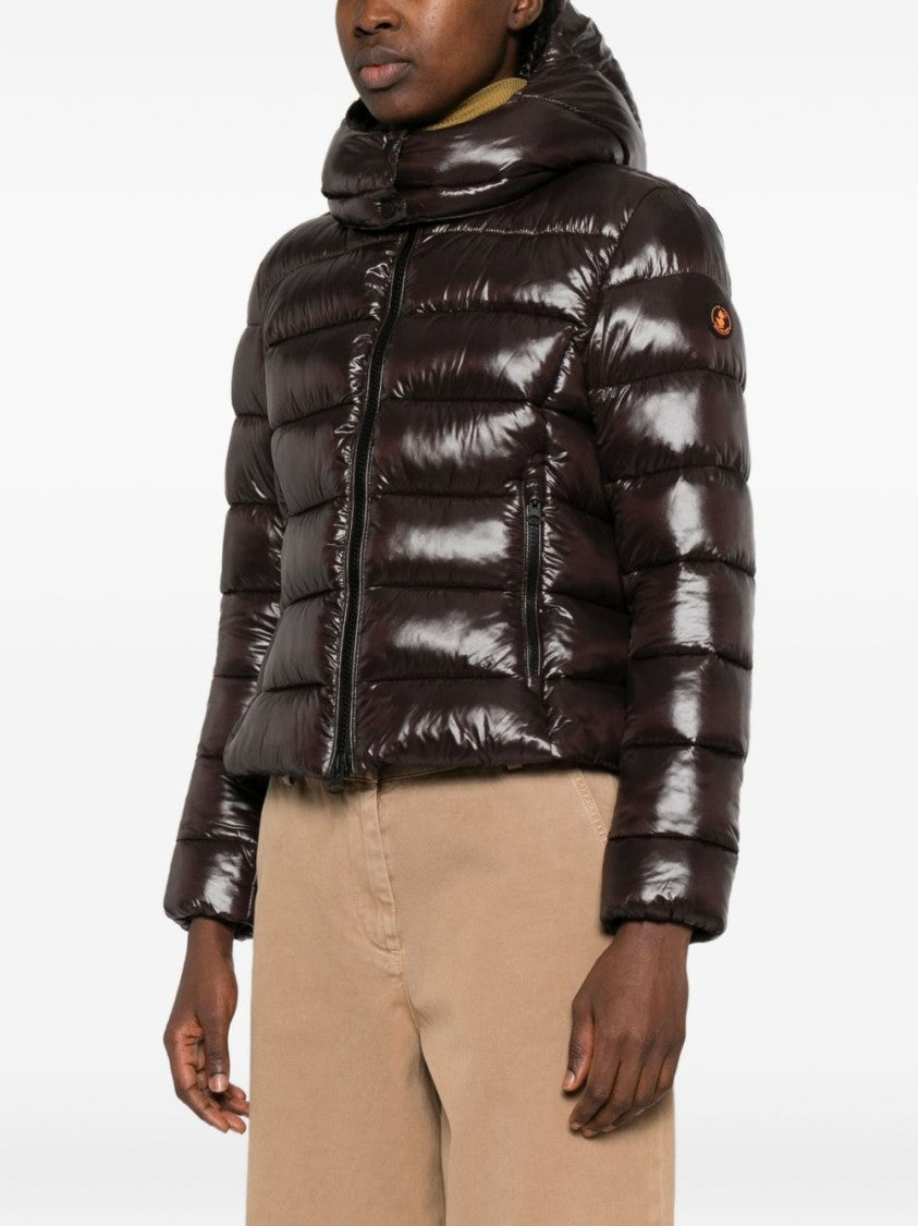 Save The Duck Quilted Jacket With Hood And Cropped Fit