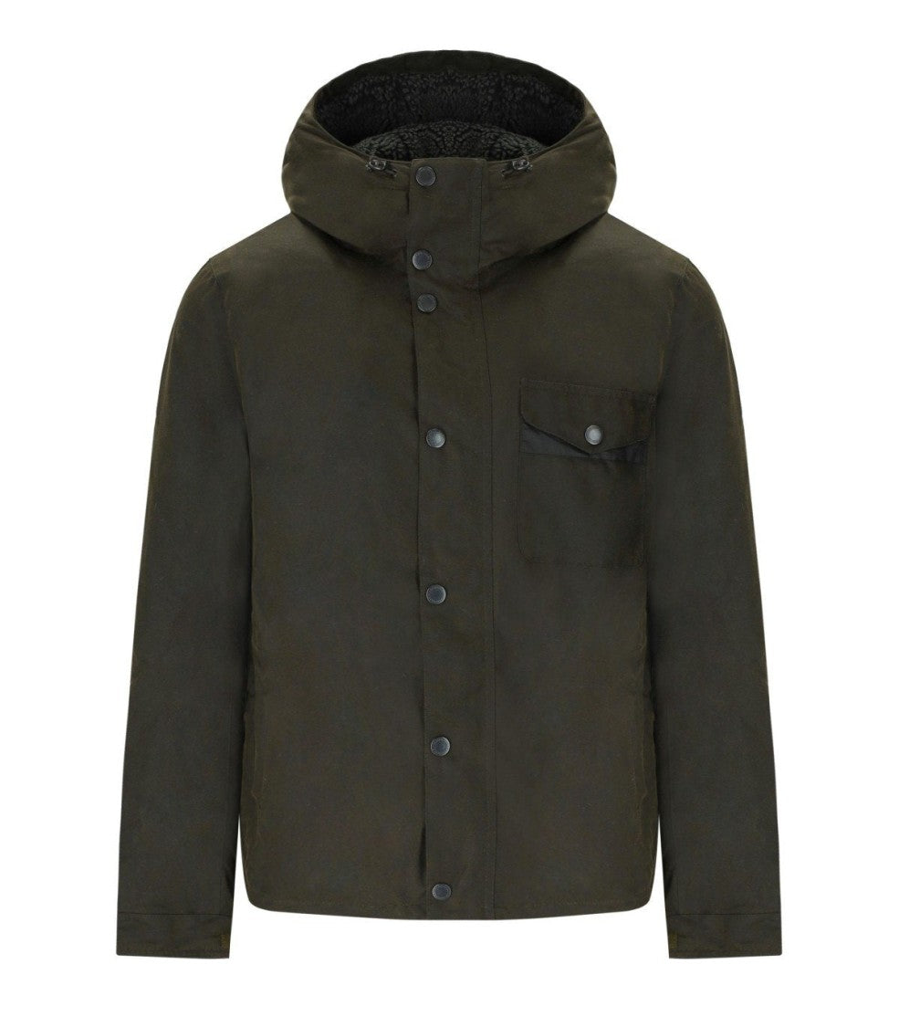 Barbour Kevlar Wax Olive Green Hooded Jacket