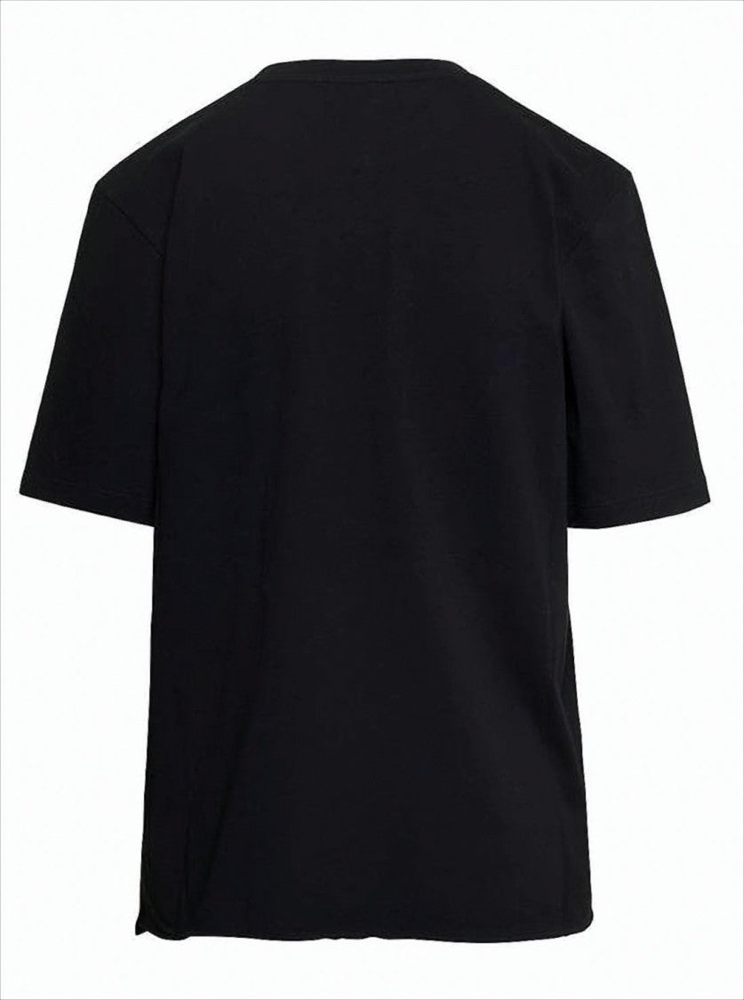 Saint Laurent Short-Sleeved Crew Neck T-Shirt With Tonal Embroidery
