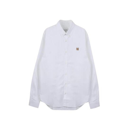 Maison Kitsuné Classic Button-Down Long-Sleeve Shirt With Subtle Logo