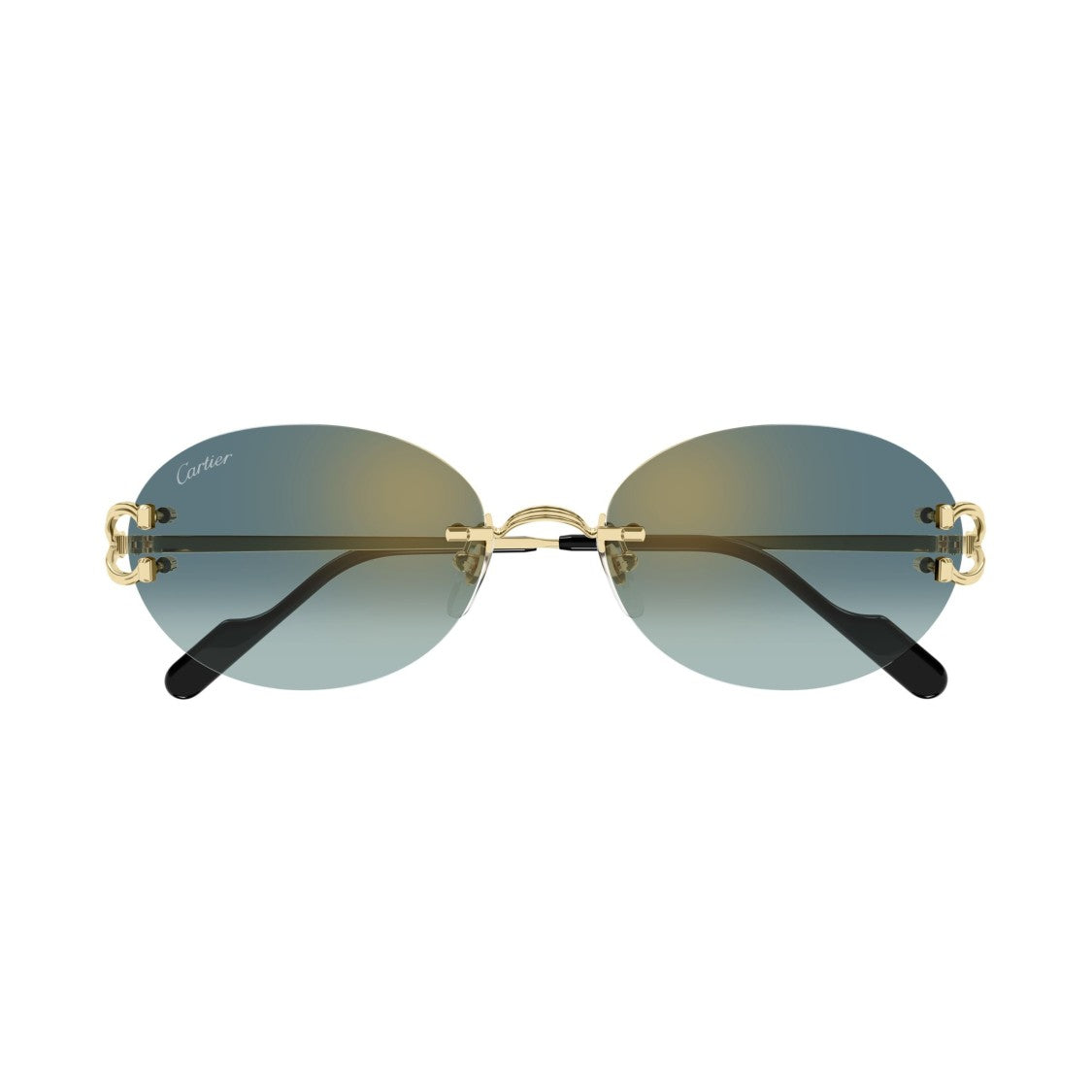 Cartier Rimless Oval Sunglasses With Gradient Tint