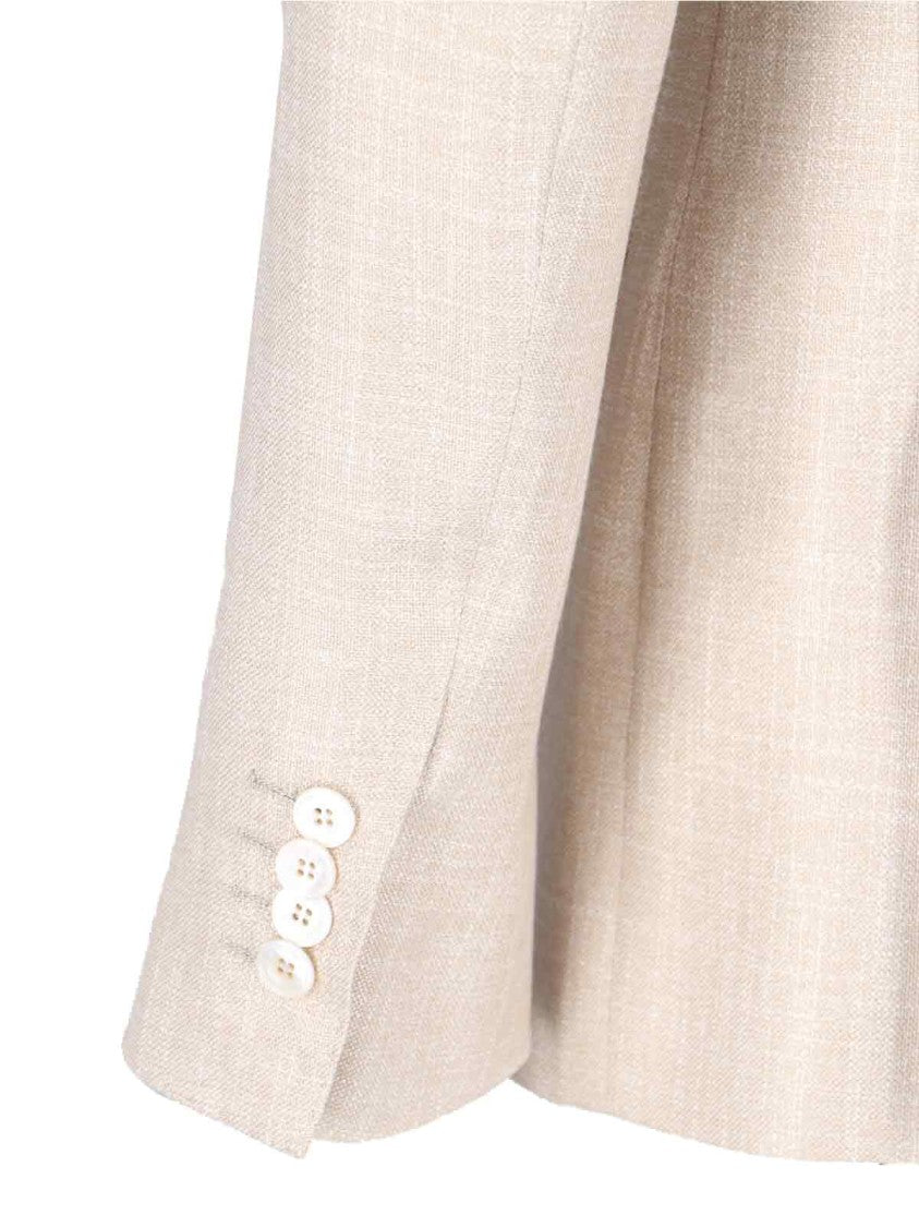 Kiton Double-Breasted Blazer - Beige