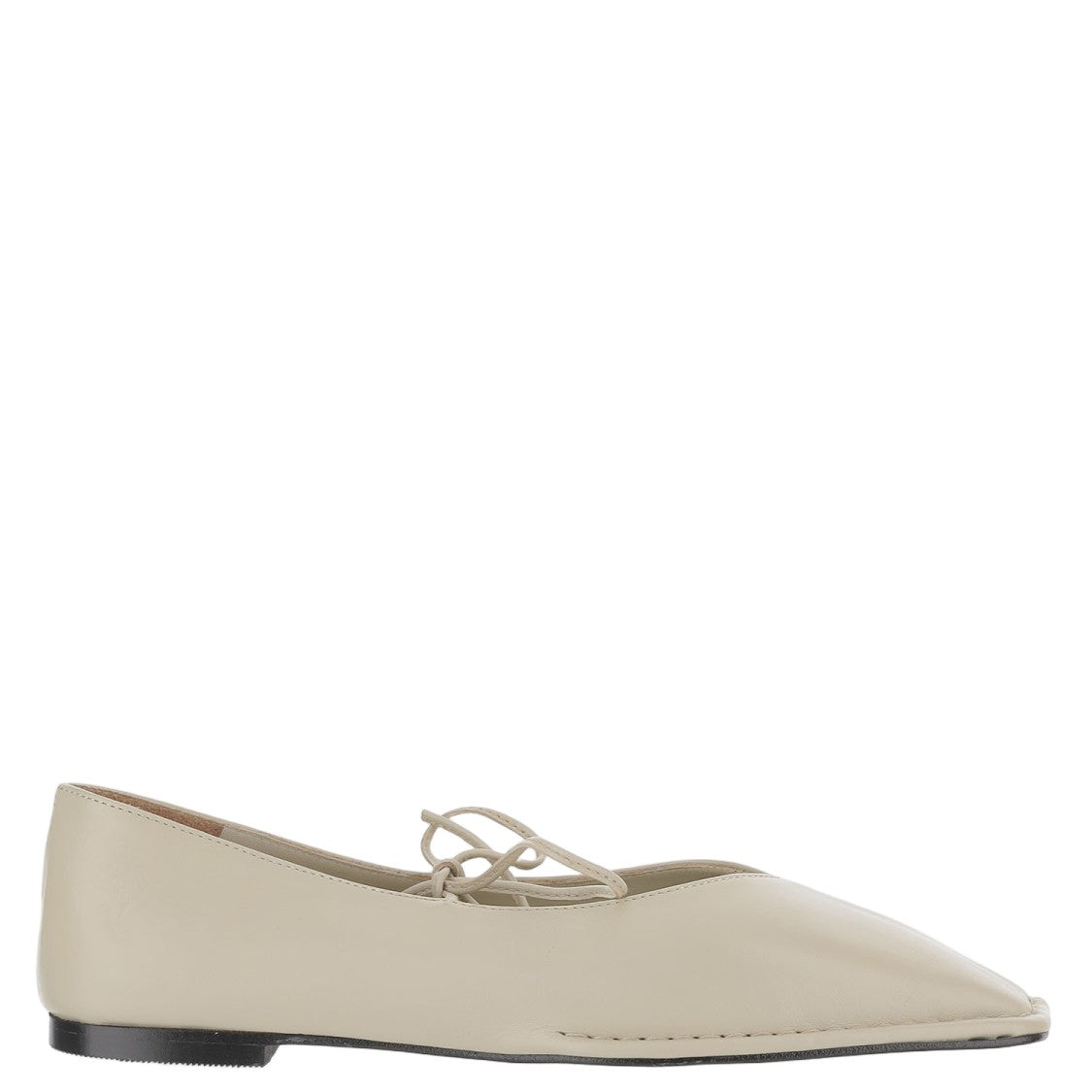 Alohas Leather Ballerina Flats With Square Toe