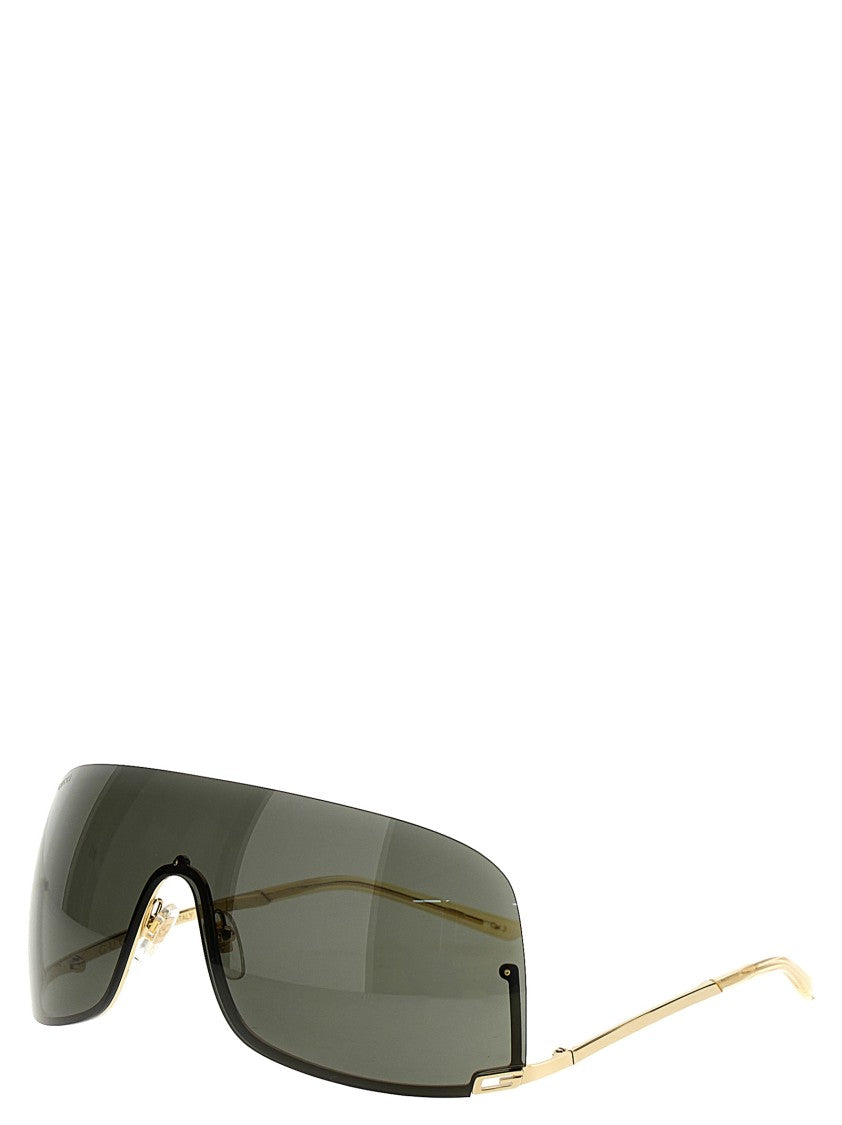 Gucci Oversized Metal-Frame Mask Sunglasses