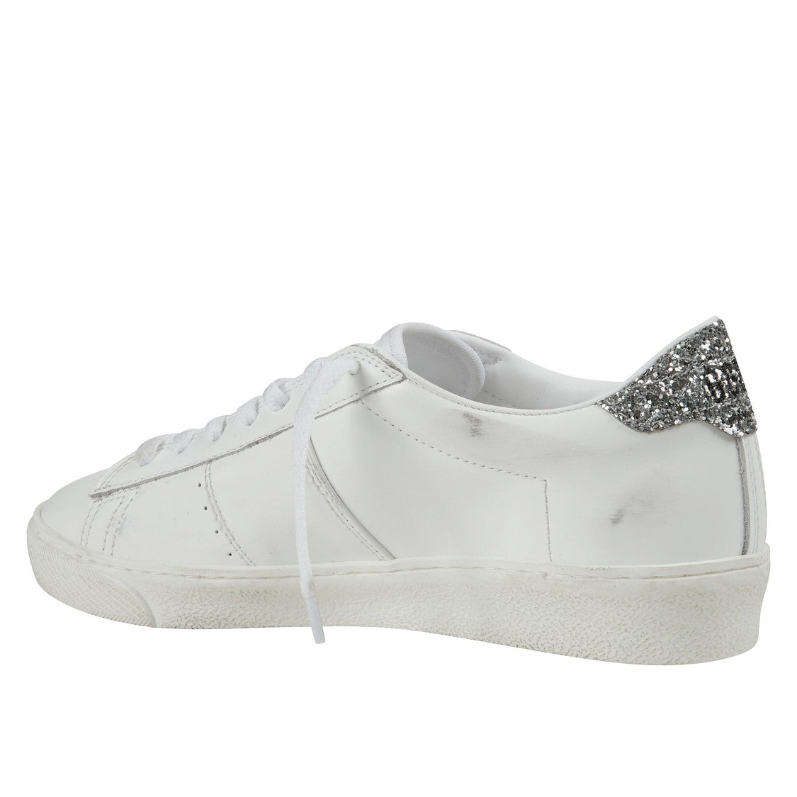 Golden Goose Leather Upper Sneakers With Glitter Heel Detail