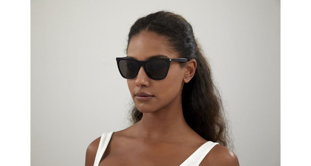 Saint Laurent Angular Cat-Eye Sunglasses With Bold Black Acetate Frame