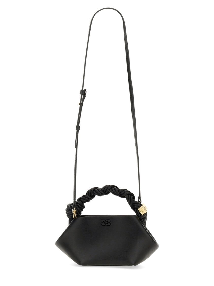 Ganni Geometric Mini Shoulder Bag With Twisted Handle Design