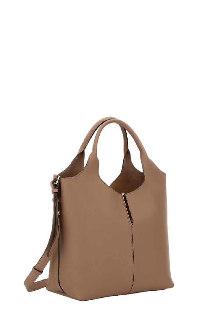 Tod's Structured Calfskin Leather Bag With Removable Shoulder Strap