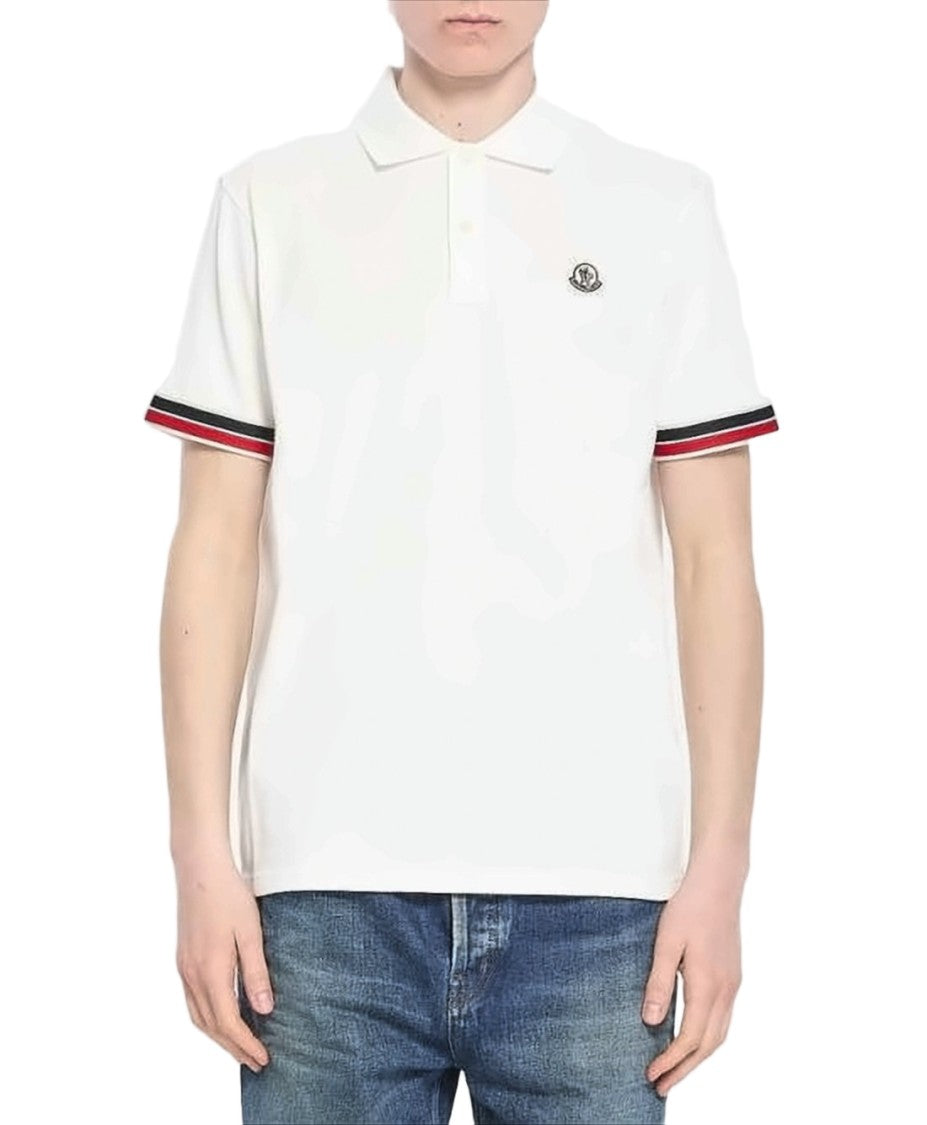 Moncler Classic Short-Sleeve Polo Shirt With Contrasting Stripes