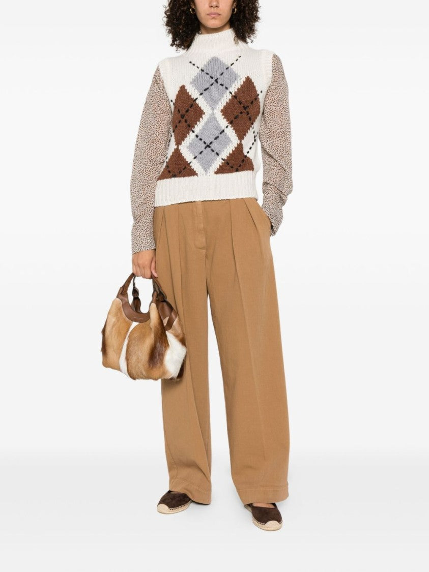 Ermanno Scervino Multicolour Cashmere Sweater With Argyle Pattern
