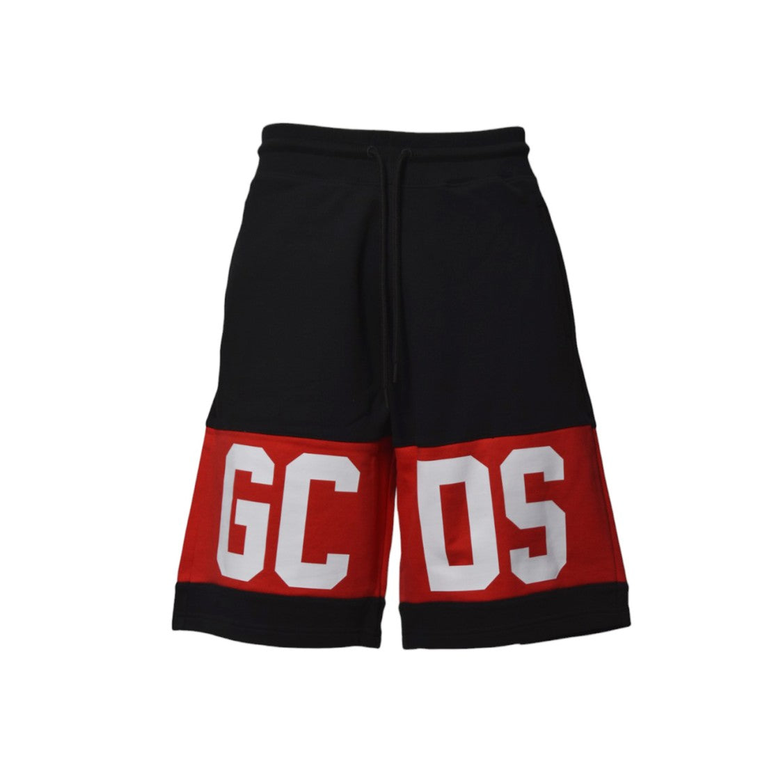Gcds Black Band Logo Cotton Bermuda Shorts