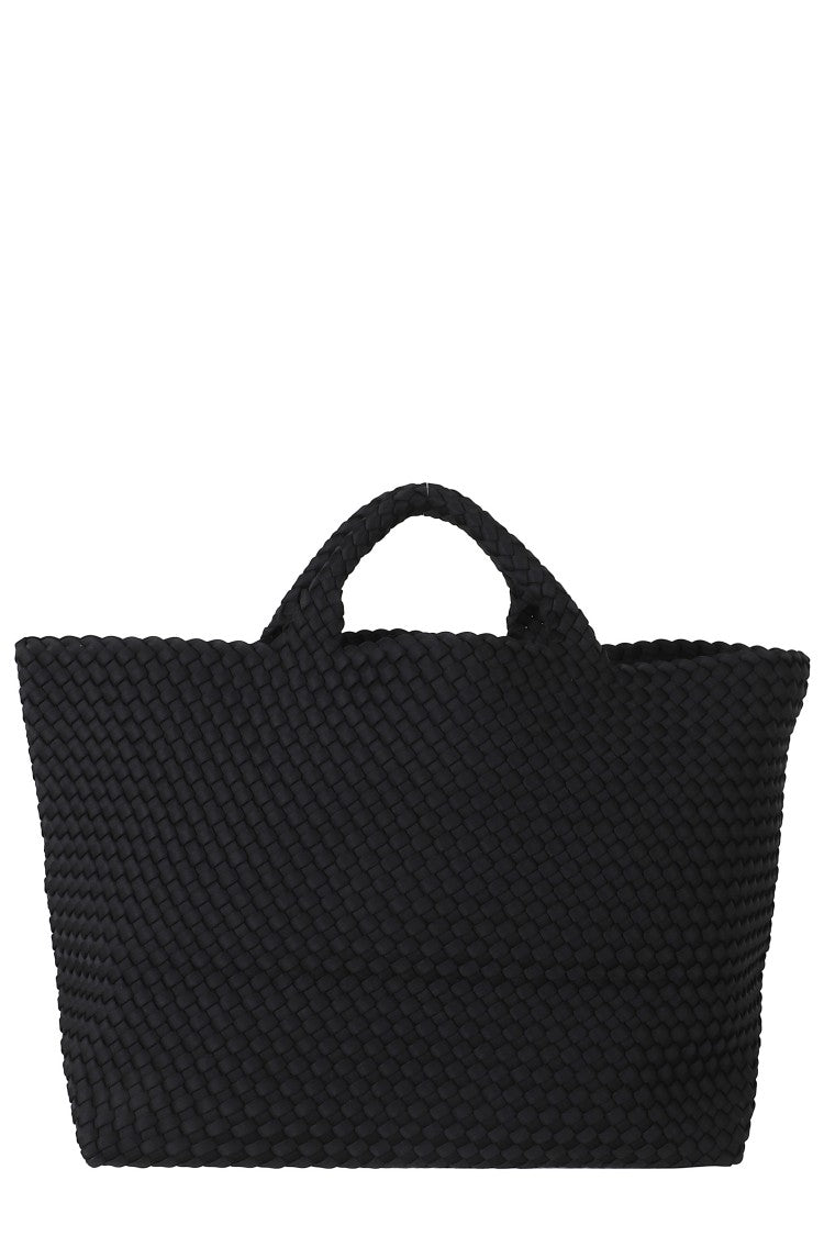 Naghedi Black St Barths Woven Pattern Neoprene Tote Bag