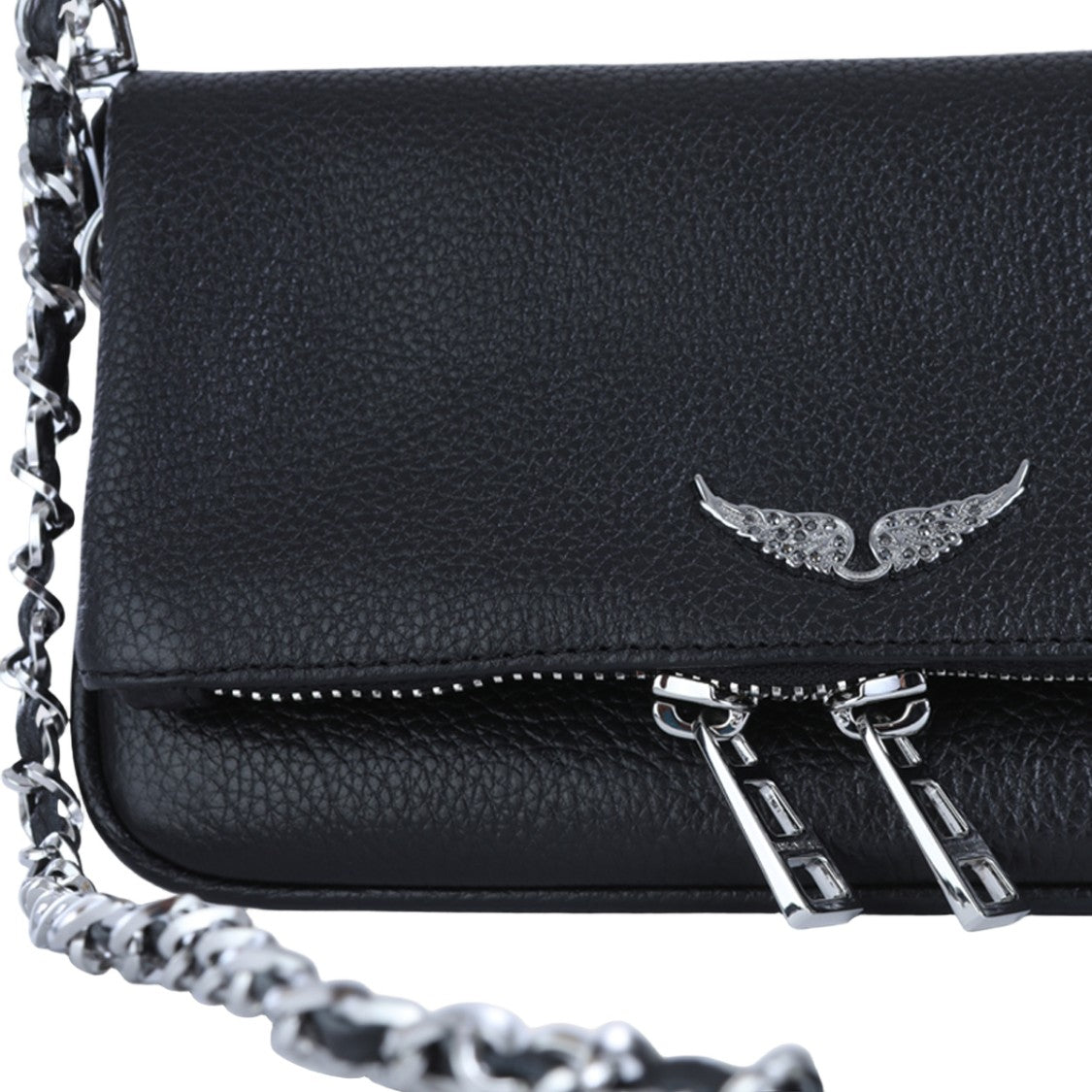Zadig & Voltaire Textured Leather-Like Black Bag