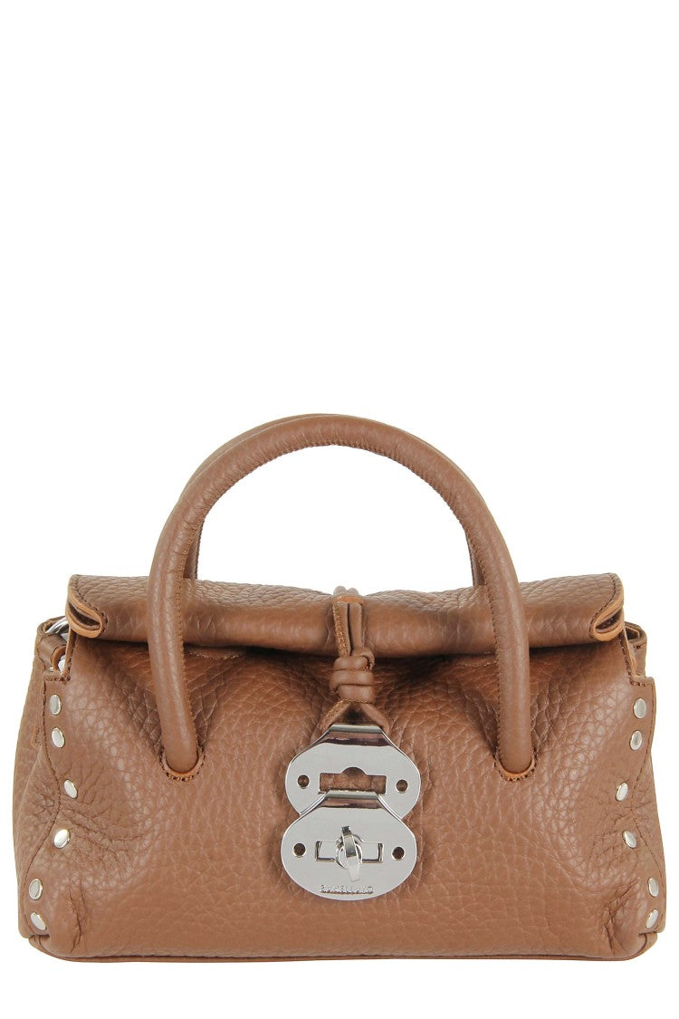 Zanellato Brown Hammered Leather Tote Bag