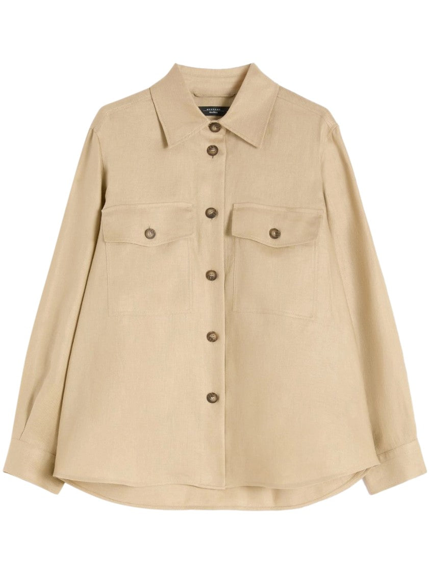 Max Mara Linen Jacket With Classic Collar And Button-Down Front