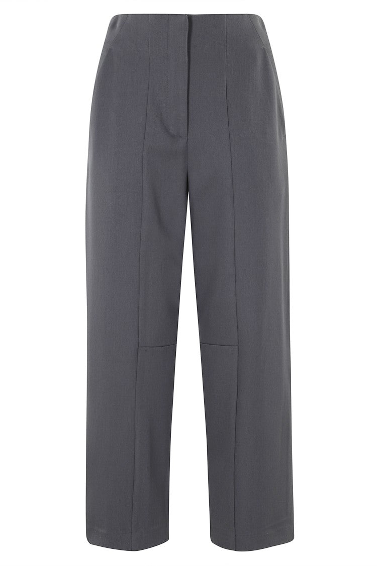 Erika Cavallini Elio High-Waisted Carrot Silhouette Virgin Wool Pants