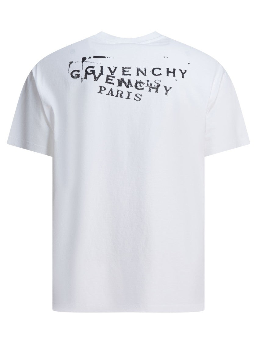 Givenchy Cotton T-Shirt With Distressed Logo Prints