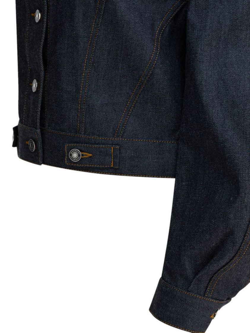 Givenchy Blue Silk And Nylon Hooded Jacket