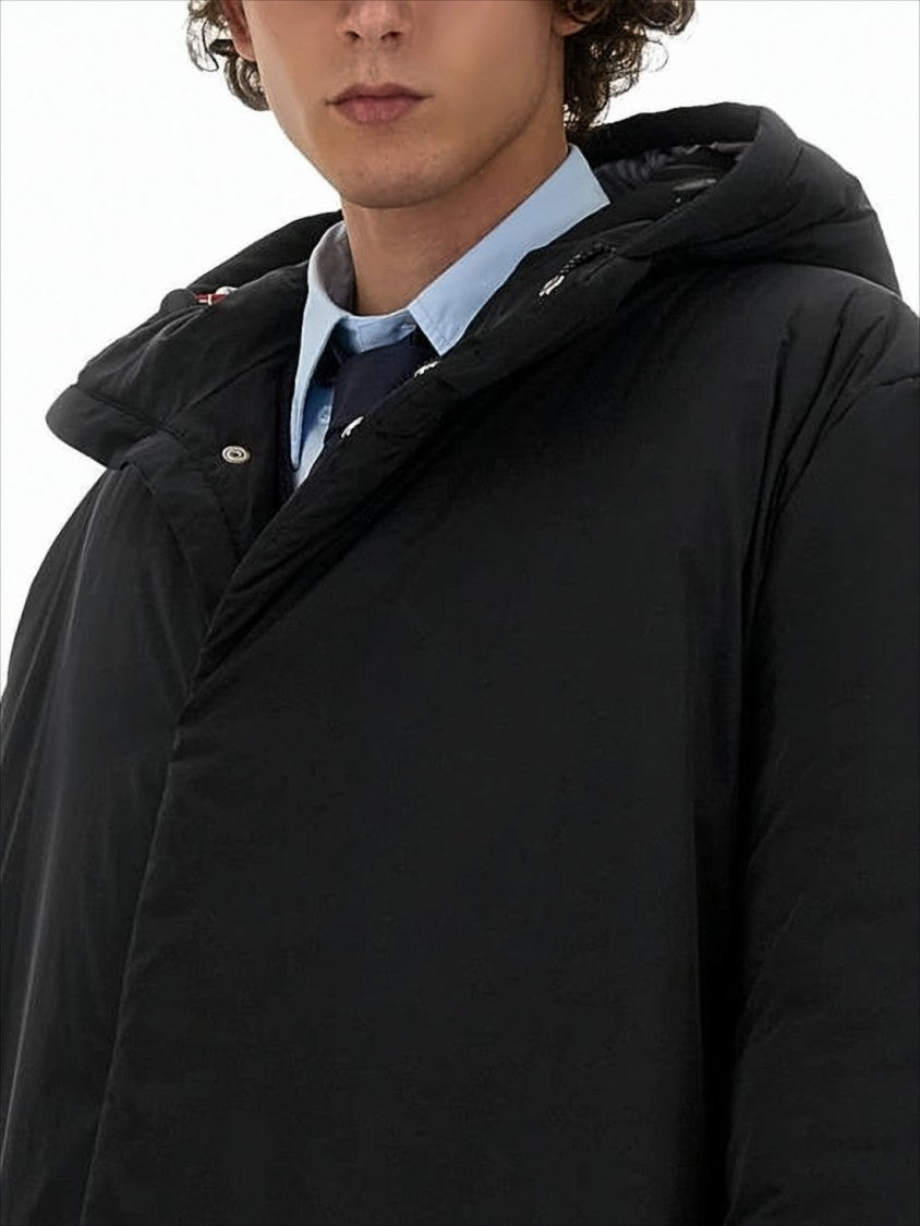 Thom Browne Long Padded Coat With High Collar And Hood