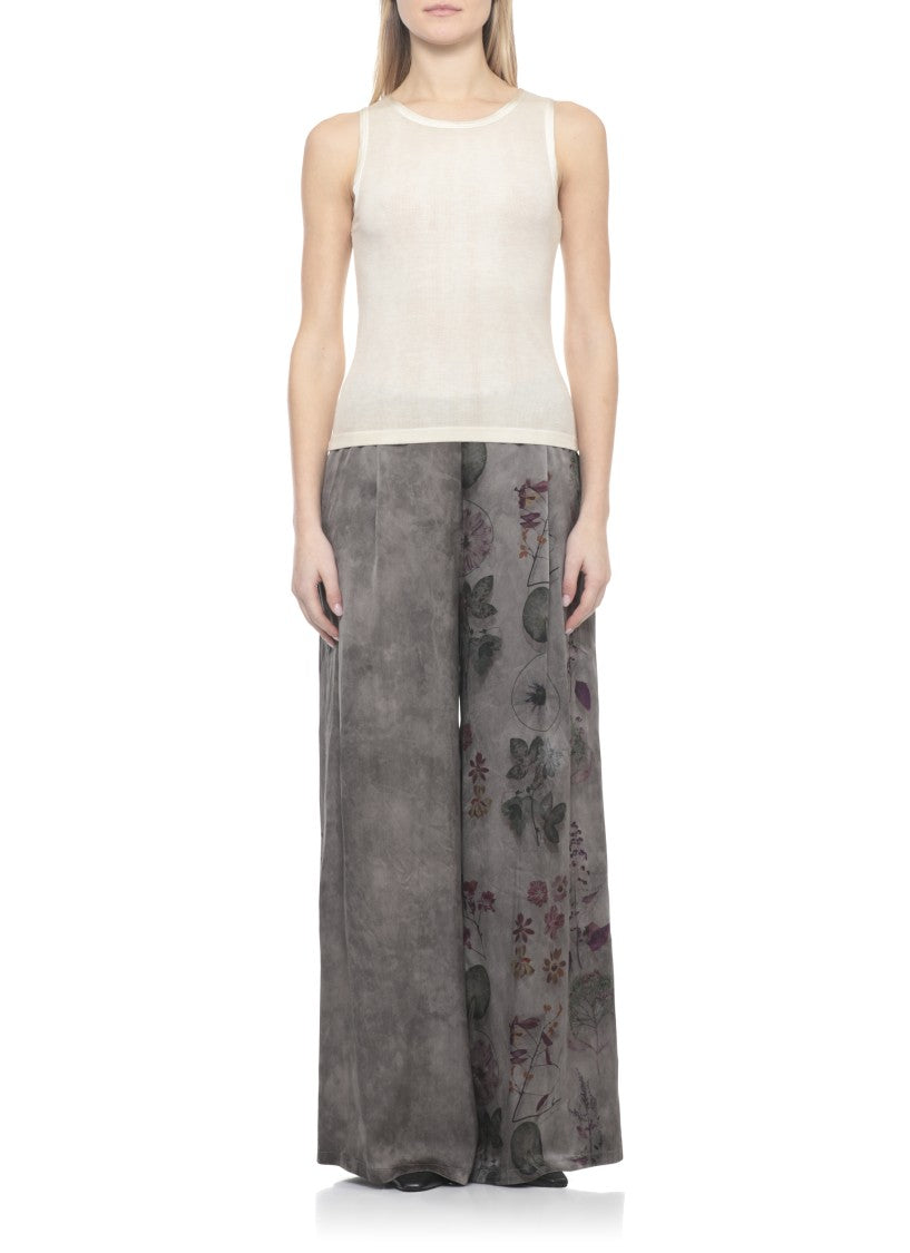 Avant Toi Beige Silk-Blend Tank Top