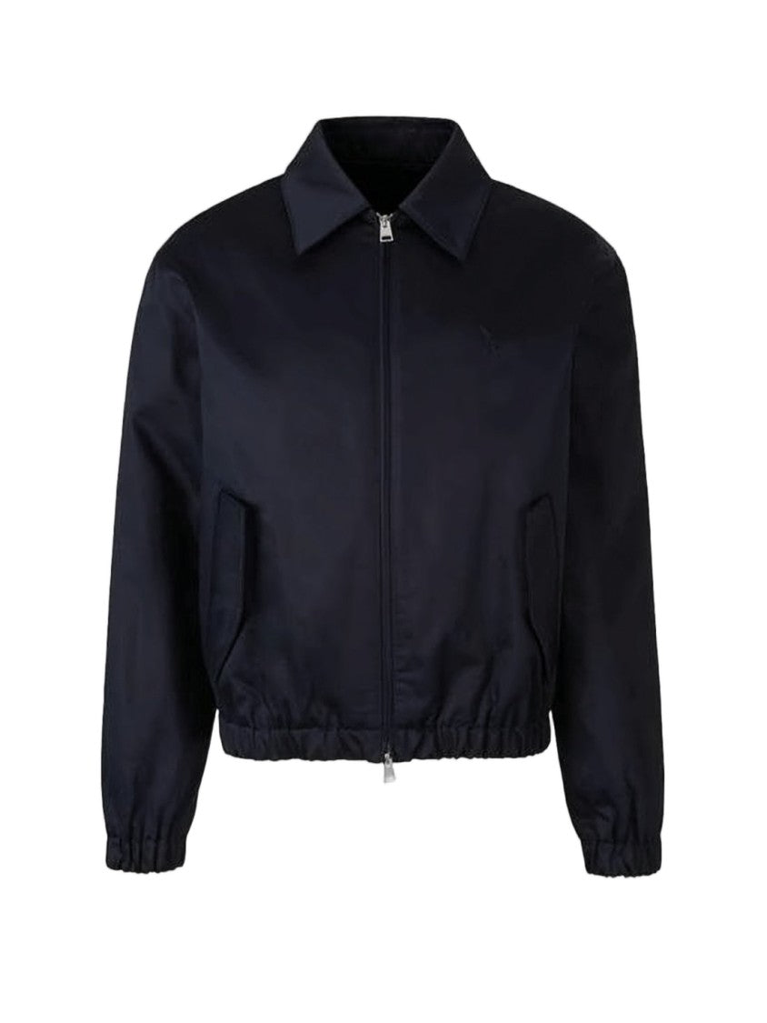 Ami Paris Cropped Bomber Jacket With Minimalist Design