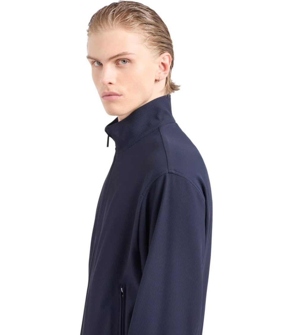Emporio Armani Navy Blue Ribbed Jacket